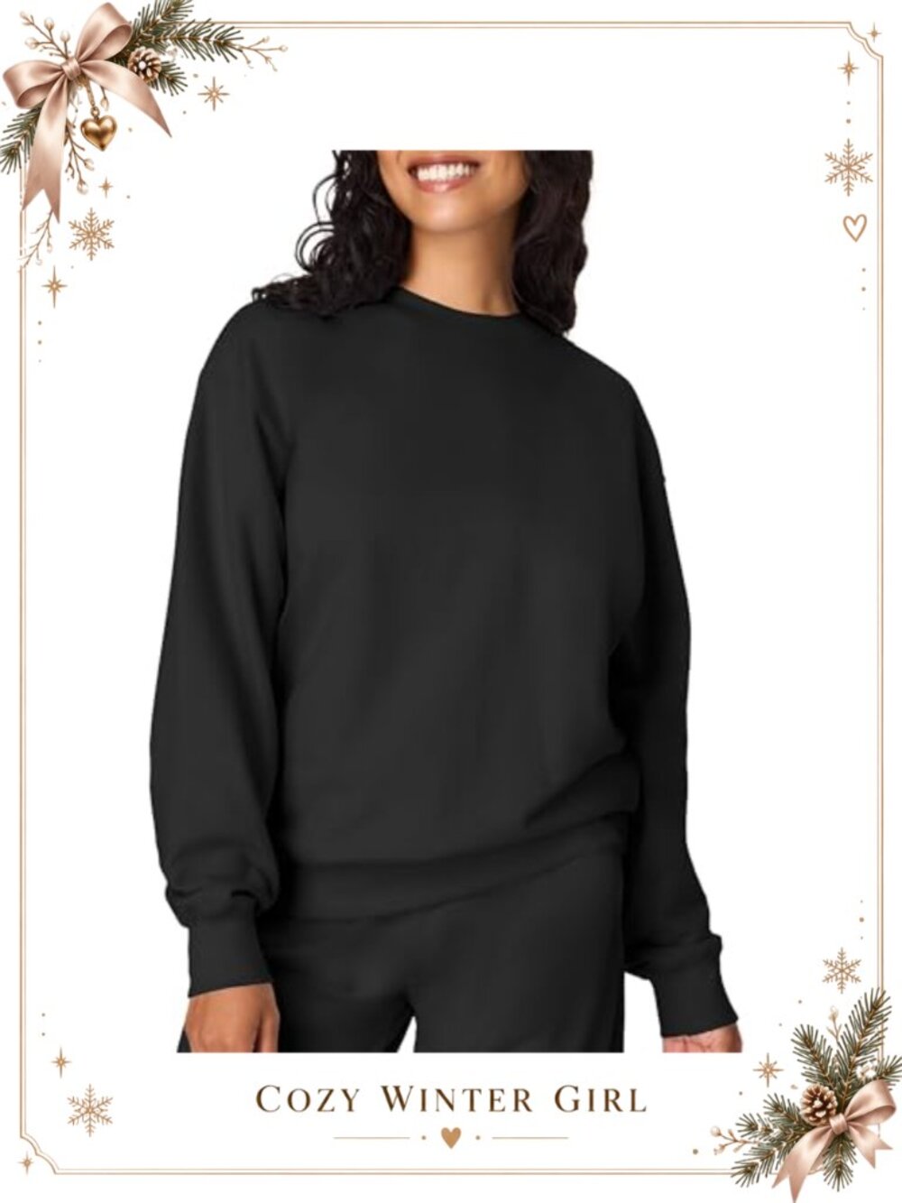 Hanes Originals Heavyweight Fleece Crewneck Sweatshirt Relaxed Fit Womens